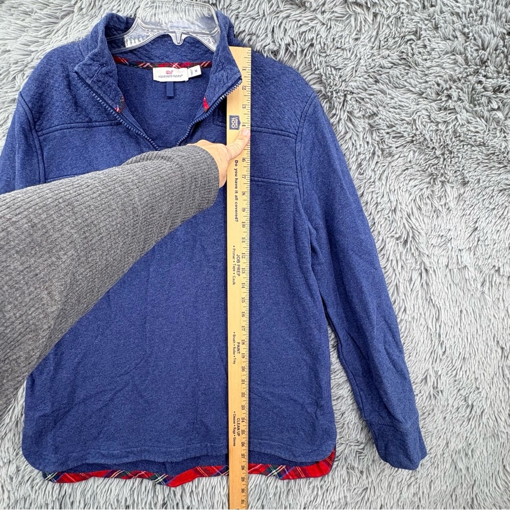 Vineyard Vines Shirt Womens Medium Shep Pullover Quarter Zip Quilted Sweatshirt - Picture 5 of 10